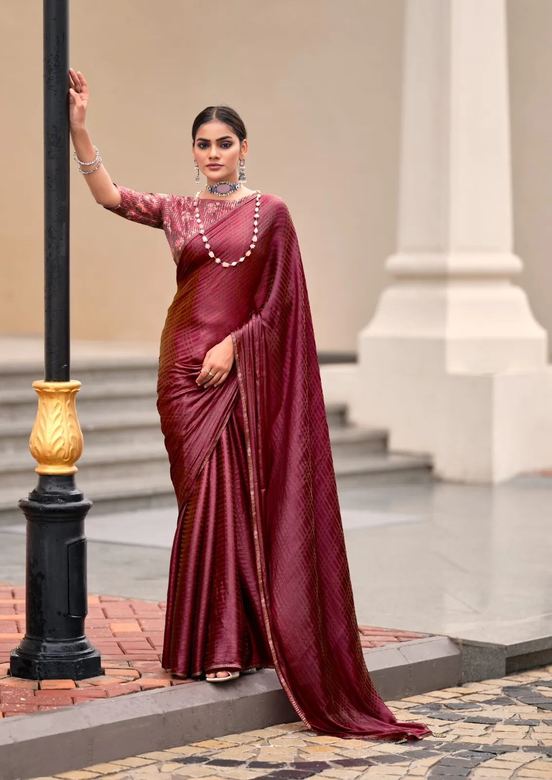 New Satin Silk Premium Saree - Image 5 in Surat